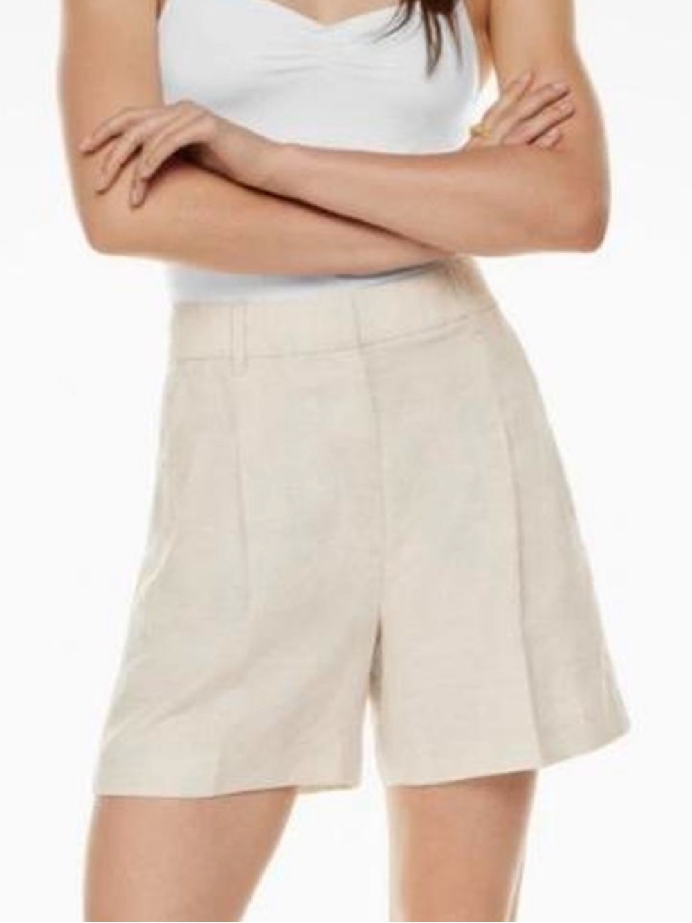 cream linen shorts - wilfred